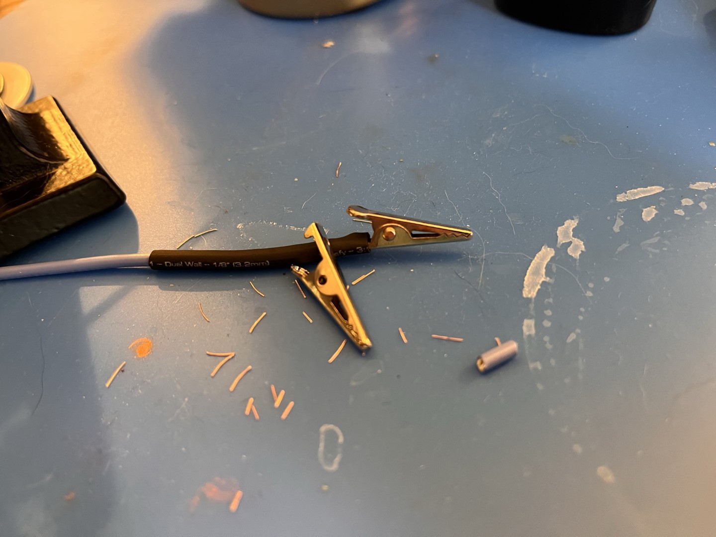 Cheap clips work great for this, but also break easy. One in the picture had it’s crimped in pin fall apart before I could even use it.